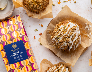Spiced Pumpkin Chai Cheesecake Crumble Muffins