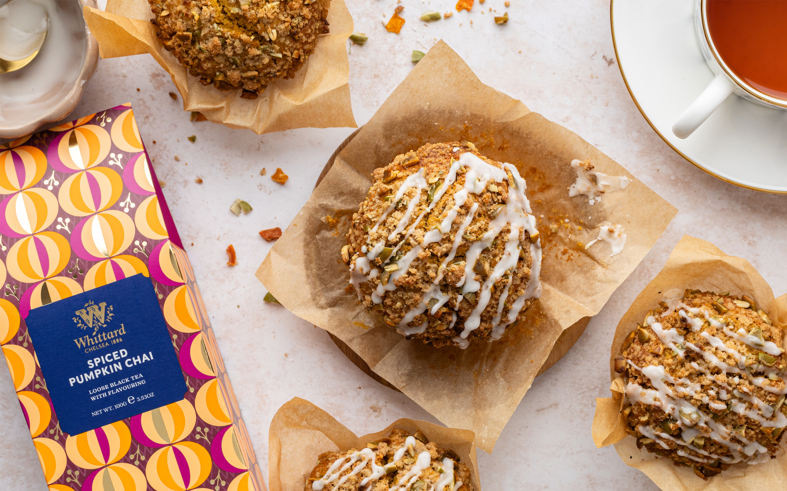 Spiced Pumpkin Chai Cheesecake Crumble Muffins Recipe