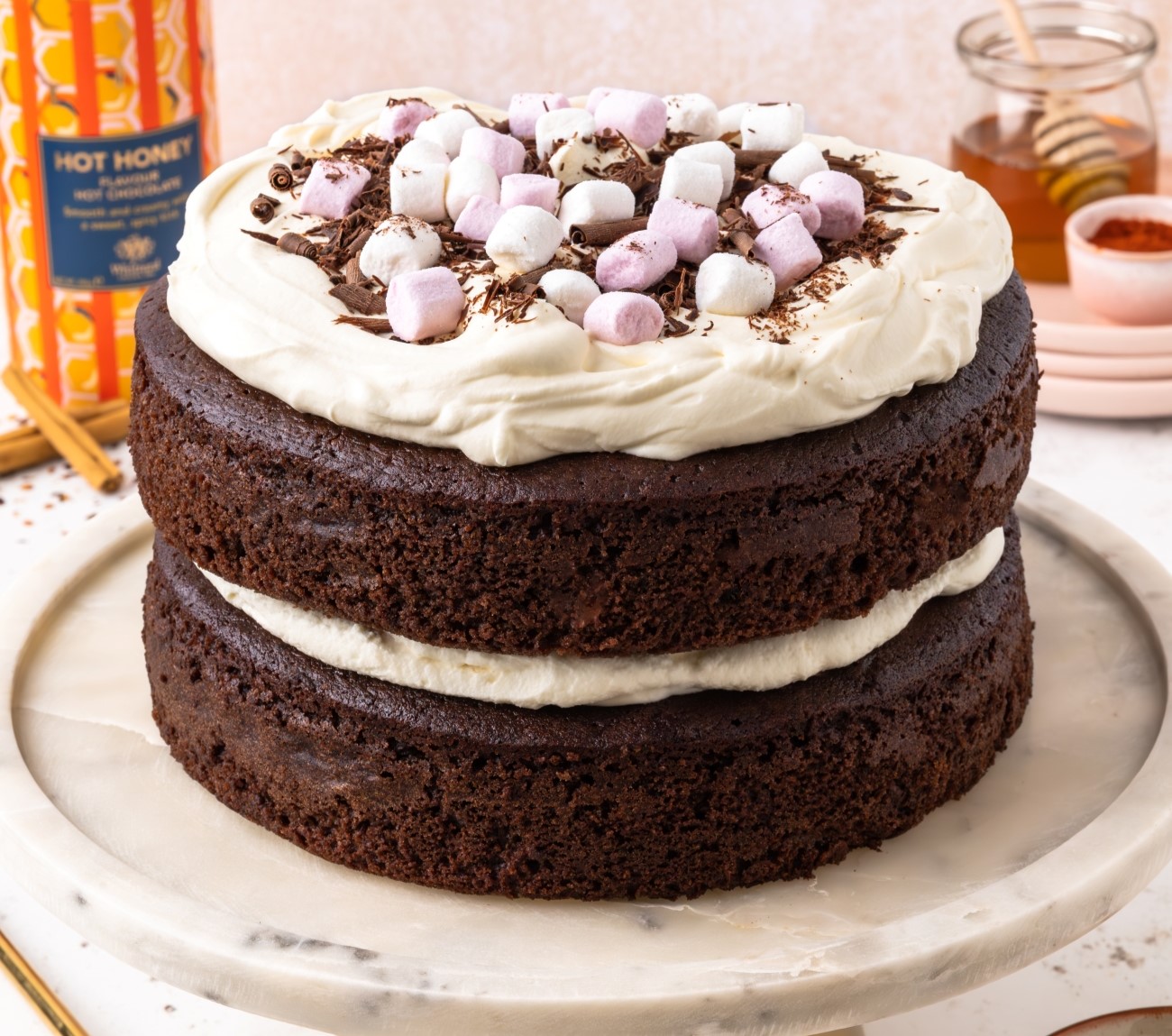 Mexican Hot Honey Chocolate Cake